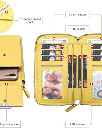 KUKOO Small Crossbody Bag Cell Phone Purse Wallet with Credit Card Slots for Women