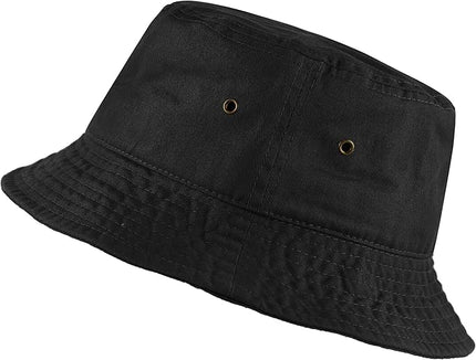 The Hat Depot Bucket Hat - Unisex 100% Cotton & Denim UPF 50 Packable Summer Travel Beach Sun Hat