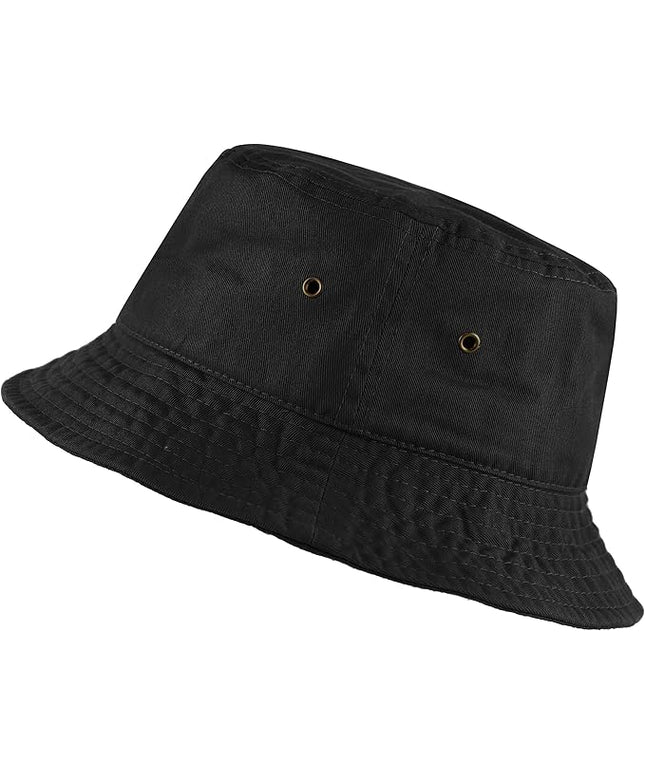 The Hat Depot Bucket Hat - Unisex 100% Cotton & Denim UPF 50 Packable Summer Travel Beach Sun Hat