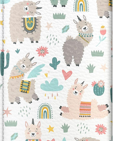 Passport Cover for Kids, Women and Men, Cute Travel Passport Holder (Cactus Lama Pattern)