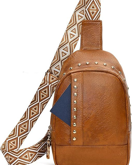 FALAN MULE Crossbody Bags for Women Trendy Leather Sling Chest Bag Fanny Packs for Women