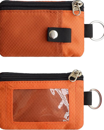 Minimalist RFID Blocking Small Wallet with ID Window,WaterResistant Zip Id Case Wallet with Lanyard Keychain for Cards,Cash,Travel,Women,Men