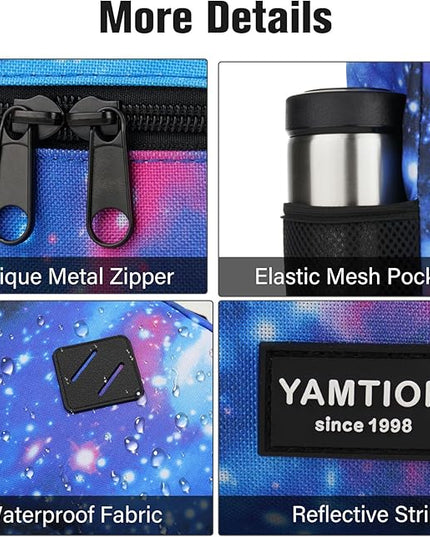 YAMTION Unisex School Backpack,Casual Bookbag Adults and Teens Schoolbag with USB Port for High School College Office Work Travel