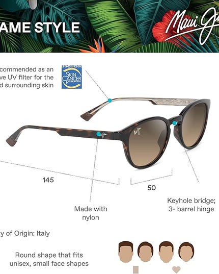 Maui Jim unisex-adult Hiehie Round Sunglasses