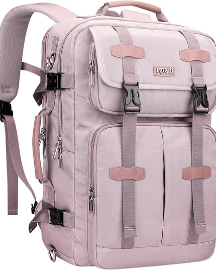 PIJUSHI Carry on Travel Backpack for Women Convertible Duffle Bag Flight Approved Luggage Backpack Fit 16 Inch Laptop(PE053 Ashen Purple)
