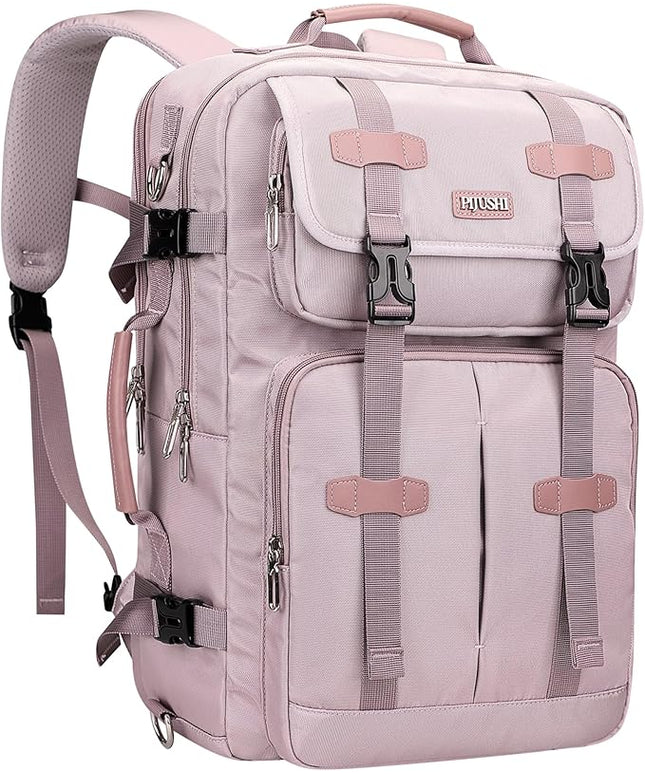 PIJUSHI Carry on Travel Backpack for Women Convertible Duffle Bag Flight Approved Luggage Backpack Fit 16 Inch Laptop(PE053 Ashen Purple)