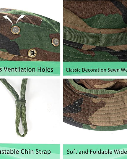 Sun Hats for Men Women Boonie Hat UPF 50+ Bucket Hat Wide Brim UV Protection Fishing Hiking Safari Outdoor Hats