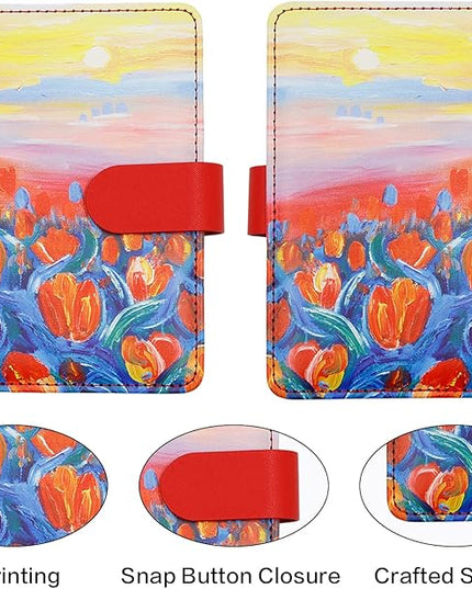 Melsbrinna RFID Passport Holder for Travel, Unisex Adults, Red, PU Leather, RFID Blocking, Passport Cover