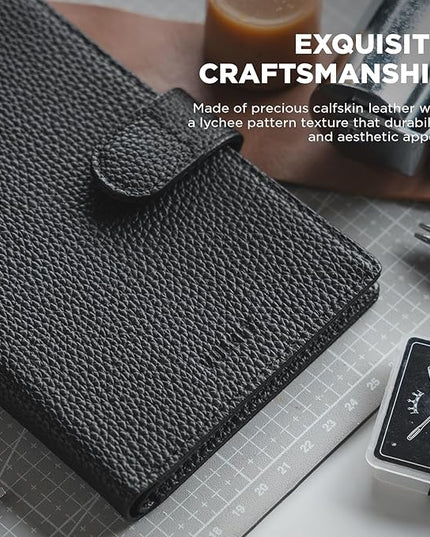 VULKIT Dual Leather Passport Wallet with Airtag Holder Slim Double Passport Holder RFID Blocking Passport Travel Wallet for Women or Men