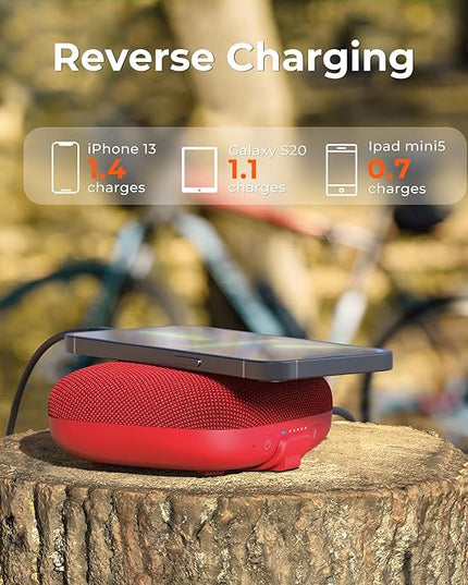 Tribit StormBox Micro 2 Portable Bluetooth Speaker, Bluetooth 5.3 Speakers with XBass, IP67 Waterproof, 12H Playtime Long Battery for Outdoor Camping Biking (Red)