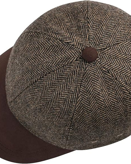BOTVELA Wool Baseball Cap for Men Adjustable Unstructured Tweed Hat