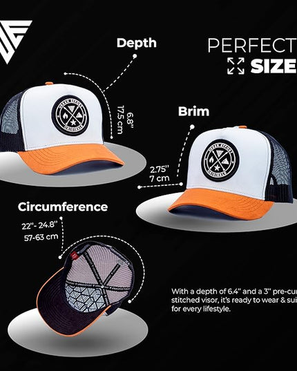 Urban Effort Mesh Back Cap - for Men and Women Baseball Hat 5-Panel Trucker Hat - Great Snapback Closure for Hunting & Hiking
