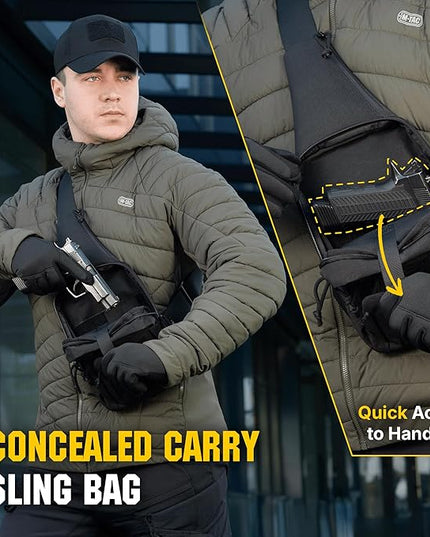 M-Tac CCW Sling Bag for Men & Women - EDC Shoulder Bag Tactical - Crossbody Concealed Carry Bag - Mens Chest Pack