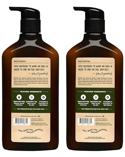 Dr. Squatch Natural Hand and Body Lotion for Men - Made with Shea Butter, Coconut Oil, Vitamin E for 24-Hr Moisturization - Pine Tar (10 fl oz, 2-Pack)