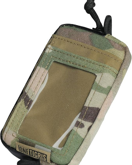 Front Pocket Wallet with Zippers - OneTigris Small Coin Purse Tactical Wallet Nylon Minimalist Wallet for Men Women