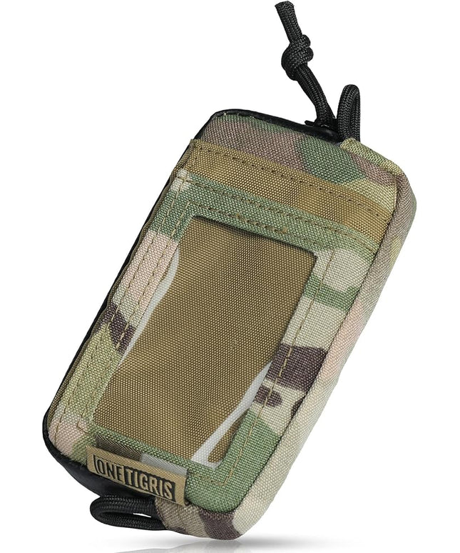 Front Pocket Wallet with Zippers - OneTigris Small Coin Purse Tactical Wallet Nylon Minimalist Wallet for Men Women