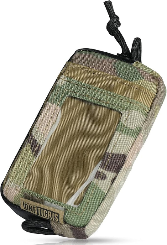 Front Pocket Wallet with Zippers - OneTigris Small Coin Purse Tactical Wallet Nylon Minimalist Wallet for Men Women