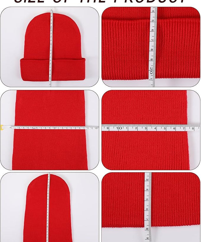 Zhanmai 12 Pack Small Winter Beanie Hats Bulk Warm Knitted Cuffed Skull Cap for Men Women