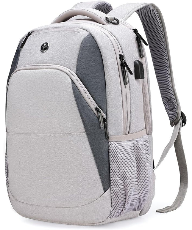Swissdigital Design Business Laptop Backpack, College Laptops Backpack with USB Charging Port for Men and Women Fits 16 Inch Notebook, Mauve Grey | SD1670-05