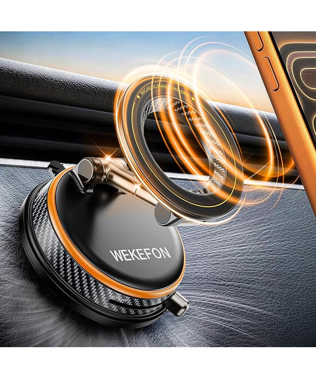 2026 Upgraded Vacuum Magnetic Car Phones Holder for Magsafe [120LBS Ultra Suction Cup & 3000gf Magnet ] 1100° Adjustable Cell Phone Mount for Your Car/Gym/Mirror for iPhone 17 16 15 14 13 12 Series