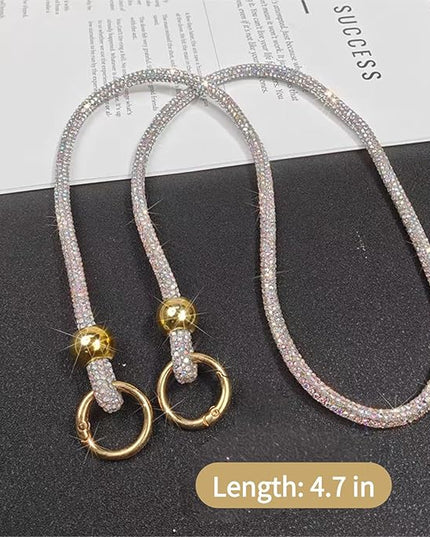 Crystal Phone Lanyard for Women Sparkling Crossbody Phone Strap with Full Rhinestone Bling Anti-Theft Phone Strap