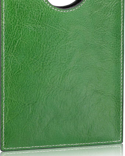 HISCOW Minimalist Passport Sleeve - Italian Calfskin (Green Vegetable-Tanned Leather)