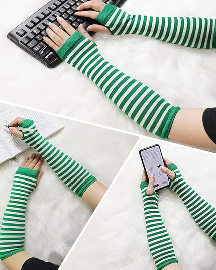 Bienvenu Punk Gothic Rock Long Arm Warmer Fingerless Gloves