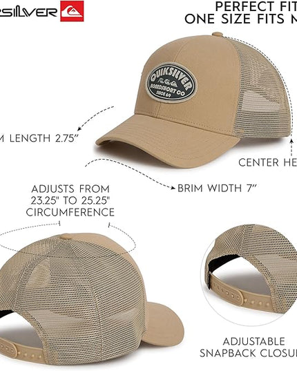 Quiksilver Men's Premium Cotton Adjustable Snap Back Logo Baseball Cap