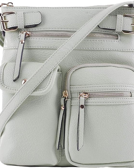 SG SUGU Katie Lightweight Medium Crossbody Bag Shoulder Bag with Multi Pocket for Women