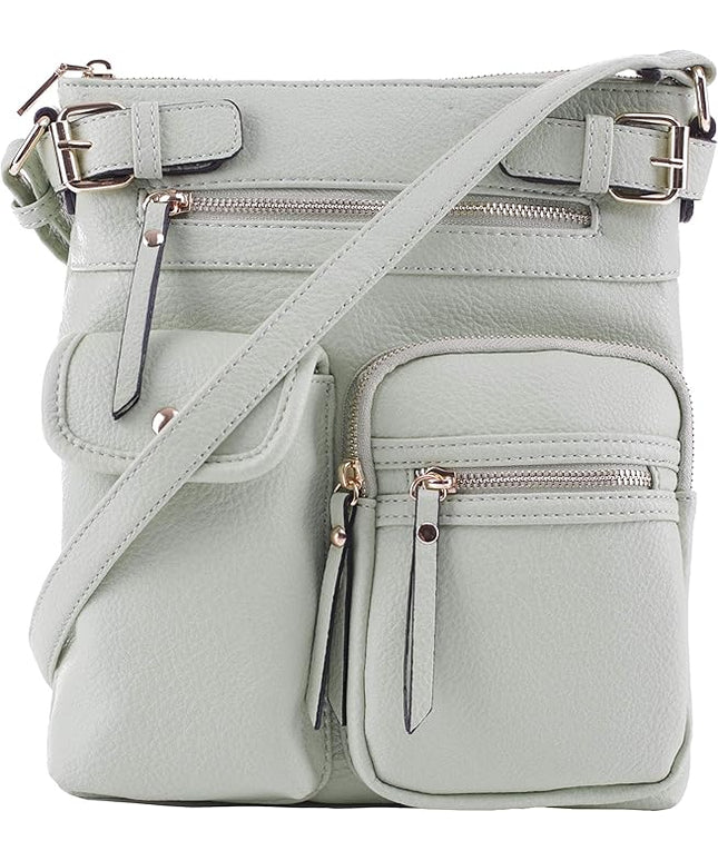 SG SUGU Katie Lightweight Medium Crossbody Bag Shoulder Bag with Multi Pocket for Women