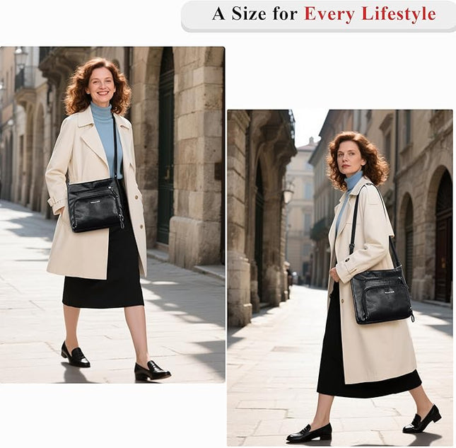 Crossbody Purses for Women Soft Vegan Leather Cross Body Handbag Lightweight Medium Shoulder Purse Travel Casual Bag