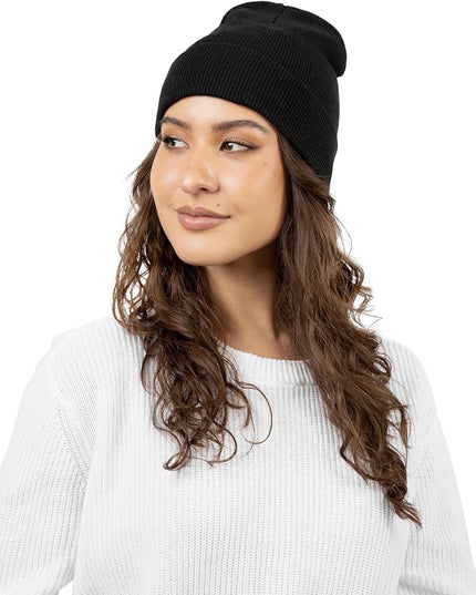 12 Pack Winter Beanie Hats for Men Women, Warm Cozy Knitted Cuffed Skull Cap, Wholesale