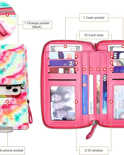 KUKOO Small Crossbody Bag Cell Phone Purse Wallet with Credit Card Slots for Women