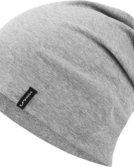 Slouchy Beanie for Women Men Soft Cotton Chemo Hats Double-Layer Warm Beanie Cap for Daily Wear & Transitional Seasons