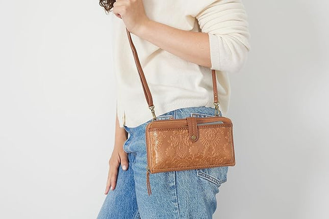 Sakroots Artist Circle Smartphone Crossbody in Coated Canvas, Detachable Wristlet Strap