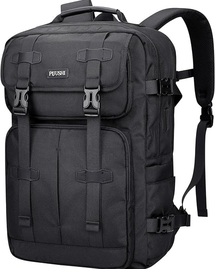PIJUSHI Carry on Travel Backpack for Women Men Convertible Duffle Bag Flight Approved Luggage Backpack Fit 16 Inch Laptop(PE053 Black)