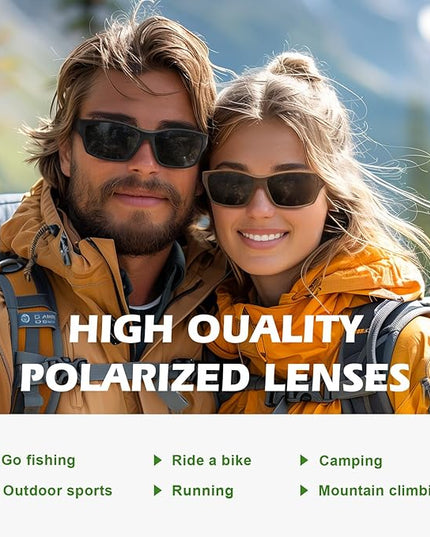 Fanshen Polarized Sunglasses for Men Women, Wrap Around Sunglasses for Mens Womens Cycling Running UV Protection