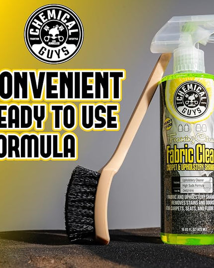 Chemical Guys Foaming Citrus Fabric Clean Carpet & Upholstery Cleaner - Car Carpet Cleaner Spray for Seats and Floor Mats, Removes Stains &Odors, Safe for Cars, Home and Office, 16 oz Citrus Scent