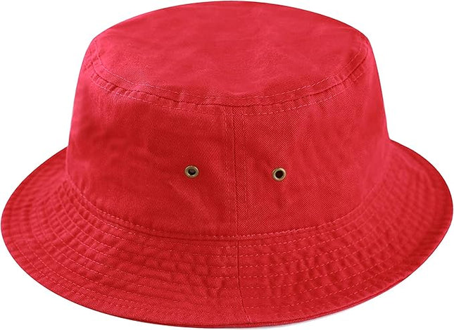 The Hat Depot Bucket Hat - Unisex 100% Cotton & Denim UPF 50 Packable Summer Travel Beach Sun Hat
