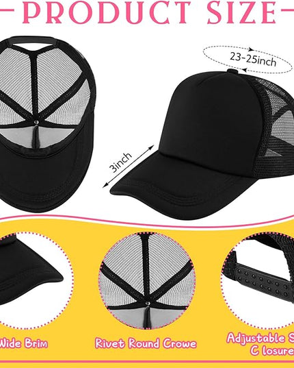 Hercicy 40 Pack Sublimation Blank Trucker Hat Bulk Baseball Cap Adjustable Mesh Unisex Polyester Hat Heat Transfer