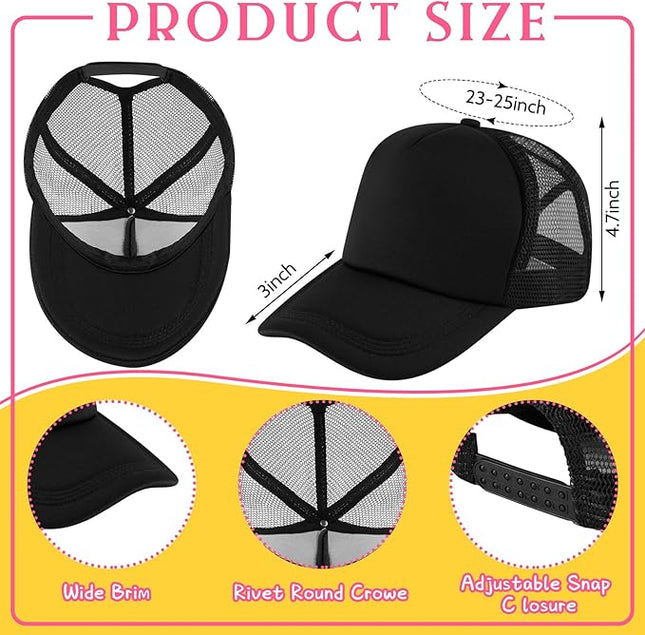 Hercicy 40 Pack Sublimation Blank Trucker Hat Bulk Baseball Cap Adjustable Mesh Unisex Polyester Hat Heat Transfer