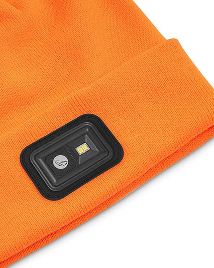POWERCAP LED Hat Light 150 Lumens Rechargeable Fleece Beanie with Bright Built-in Headlamp Waterproof LED Warm One Size Cap