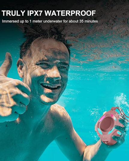 comiso Bluetooth Shower Speaker, Waterproof Bluetooth Speakers IPX7, Floating 2000mAh, Portable Wireless Speaker with LED Light, Loud HD Sound and Bass for Travel Beach Pool, Camping, Ideal Gifts.
