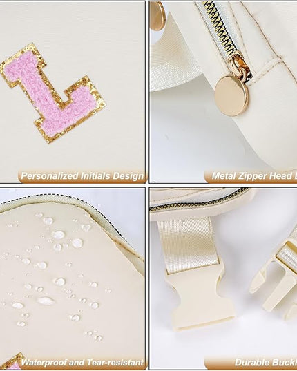 Uygafly Valentines Day Birthday Gift for Kids Teen Girls - Birthday Gifts for Girl,Personalized Fanny Pack Crossbody Bag Gifts for Women Teacher Preppy - Gift for 5-10 Year Old Girls - Cream,L