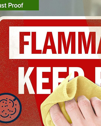 Flammable Keep Fire Away Sign, 10x7 Inches, 4 Mil Vinyl Decal Stickers Weather Resistant, Made in USA by My Sign Center