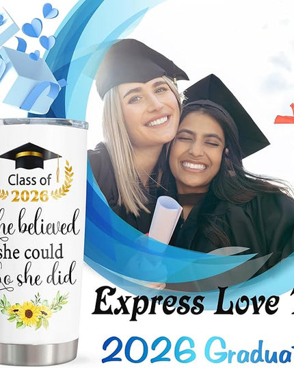 Graduation Gifts Tumbler 20oz, 2025 Graduation Gifts Mug, College/High School/Middle School Grad Gift for Graduates Women/Female 2025, Graduate Present Cup