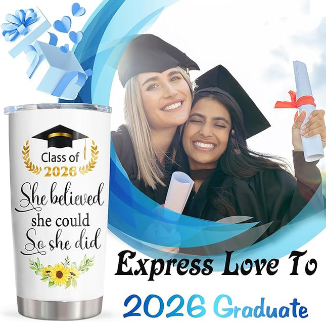 Graduation Gifts Tumbler 20oz, 2025 Graduation Gifts Mug, College/High School/Middle School Grad Gift for Graduates Women/Female 2025, Graduate Present Cup