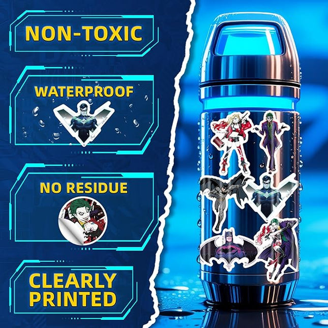 50PCS Cool Comic Style Superhero Stickers Pack – Waterproof Vinyl Decals for Laptop, Water Bottle, Phone, Skateboard, Car, Scrapbook, Aesthetic Anime-Inspired Art Stickers for Kids & Adults