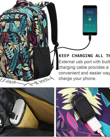 Laptop Backpack,Business Travel Anti Theft Slim Durable Laptops Backpack with USB Charging Port,Water Resistant College Computer Bag for Women & Men Fits 15.6 Inch Laptop and Notebook