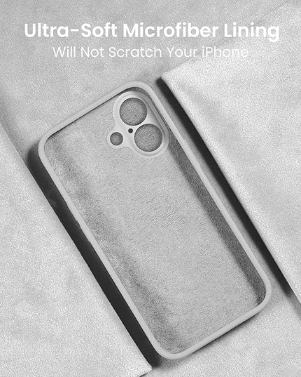 FireNova Designed for iPhone 16 Case, Silicone Upgraded [Camera Protection] Phone Case with [2 Screen Protectors], Soft Anti-Scratch Microfiber Lining Inside, 6.1 inch, White